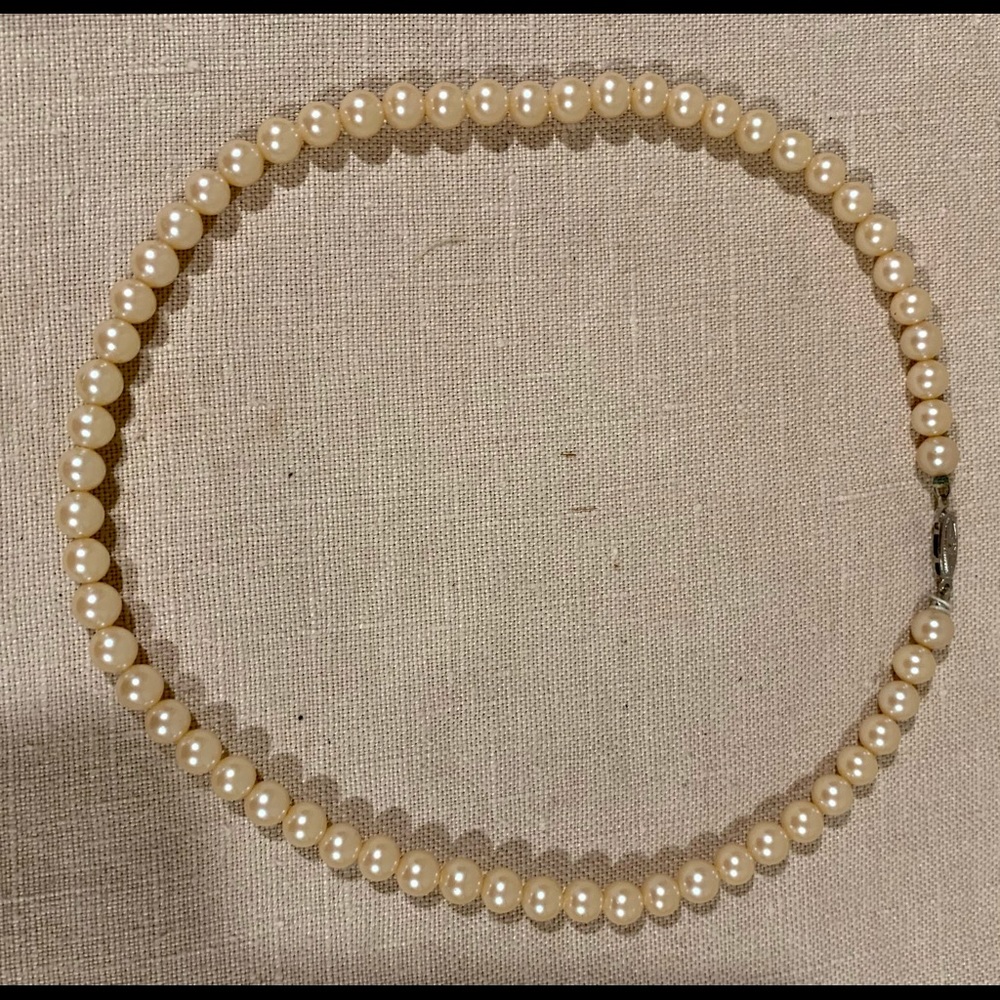 VINTAGE JAPAN FAUX PEARL CHOKER  NECKLACE